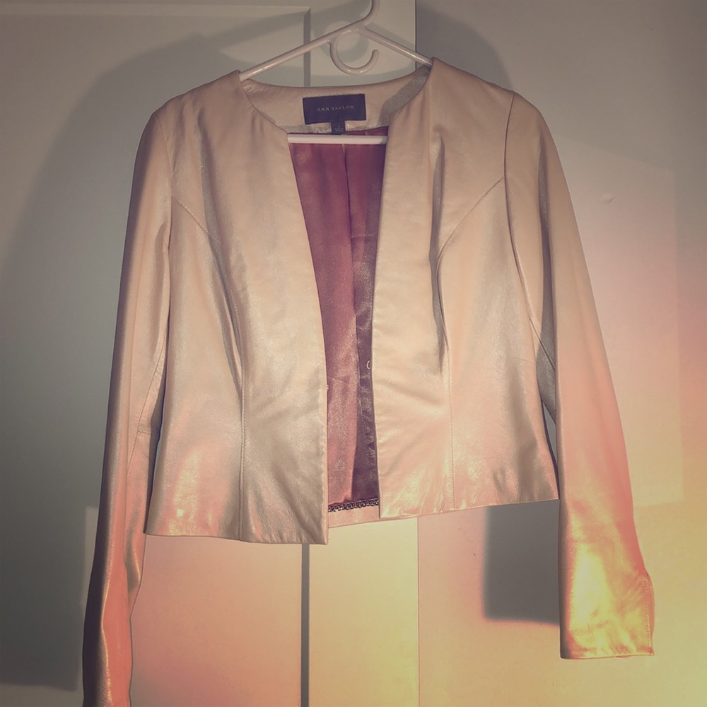 Ann Taylor Light Pink Leather Jacket